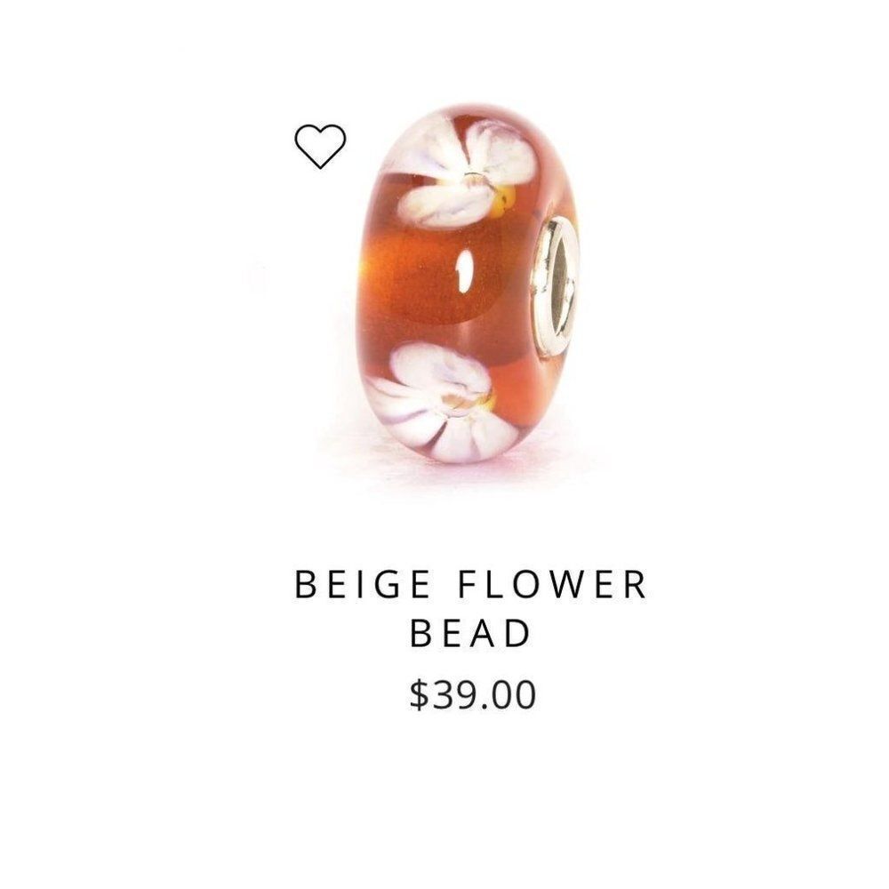‎Trollbead Beige Flower Bead - Picture 4 of 4